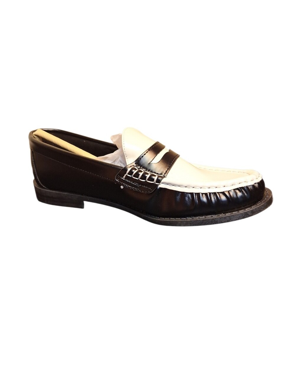 NIB Rouge Black & White Two-Tone Penny Loafers